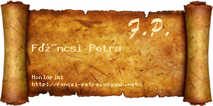 Fáncsi Petra névjegykártya